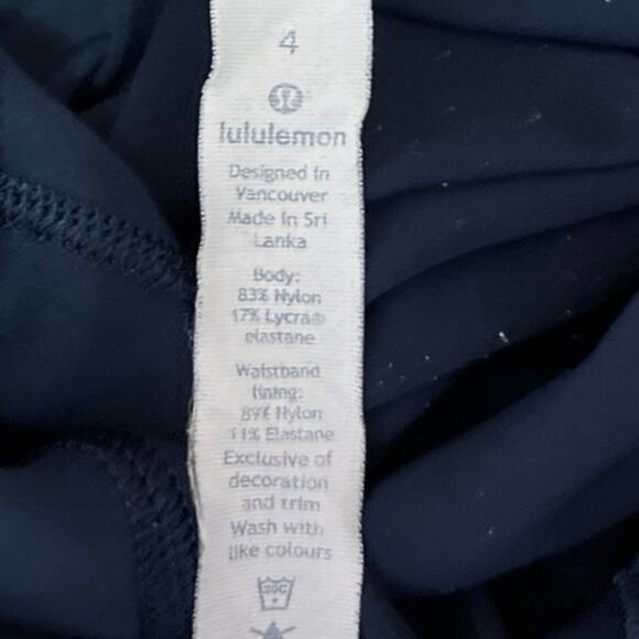 Lululemon Blue Skinny Leg Mid Rise Athletic Workout Yoga Gym Leggings Pants Sz 4 - Picture 5 of 5